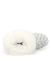 Pantuflas tipo bota de punto estampadas de Totes con puño de piel sintética - Imagen 3 de 5