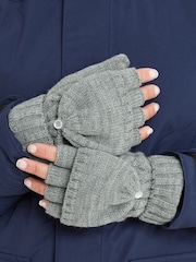 Tog 24 Grey Mid Marl Wilks Knitted Fingerless Gloves - Image 1 of 2
