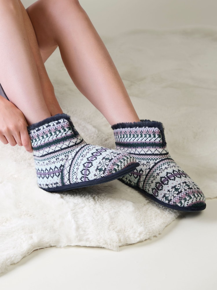 Pantuflas tipo bota Fair Isle de Totes - Imagen 1 de 5
