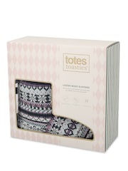 Pantuflas tipo bota Fair Isle de Totes - Imagen 2 de 5