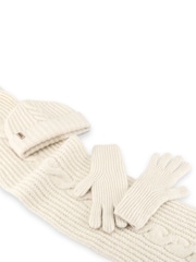 Totes Cream Chunky Brushed Knit Hat, Scarf & Gloves Set - Image 5 of 5