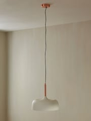 Pacific Cream Anke Matt Domed Metal Ceiling Light Pendant - Image 1 of 4