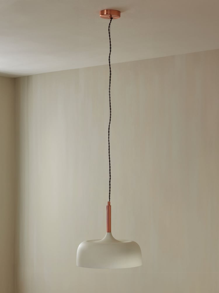Pacific Cream Anke Matt Domed Metal Ceiling Light Pendant - Image 1 of 4
