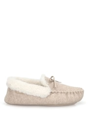 Totes Brown Velour Moccasin Slippers - Image 3 of 5