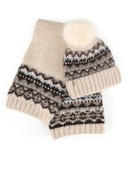Totes Fair Isle Scarf & Hat Set - Bild 3 av 5