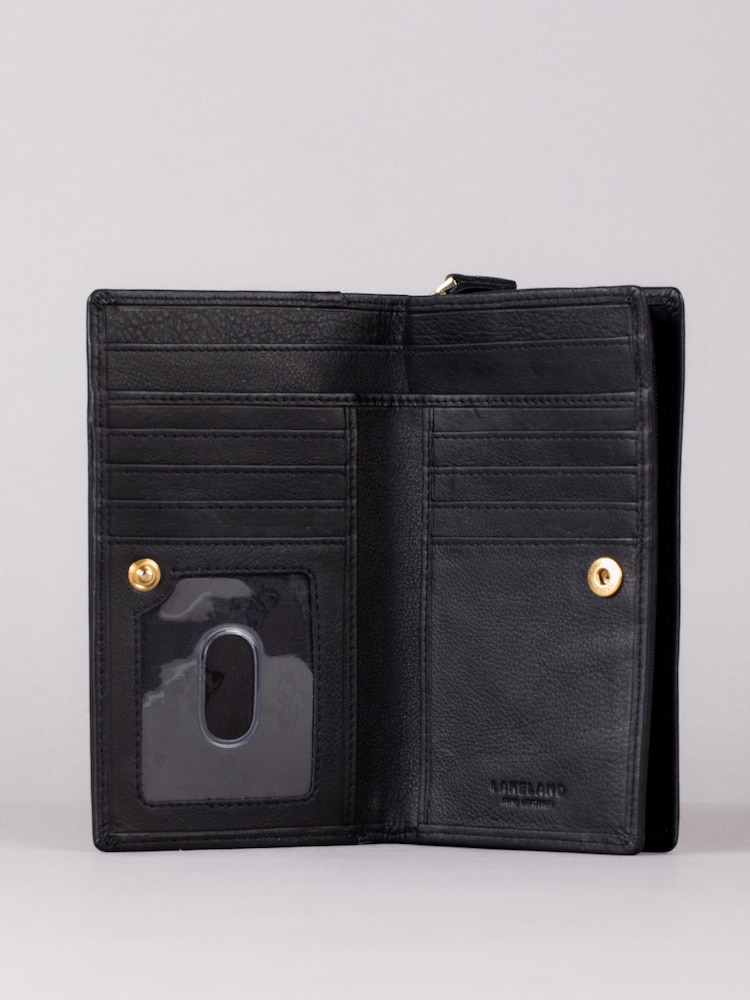 Lakeland Leather Black Medium Icon Leather Flapover Purse - Image 4 of 4