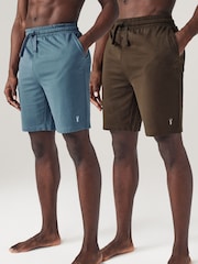 Blue/Brown Lightweight Jogger Shorts 2 Pack - Image 1 of 12