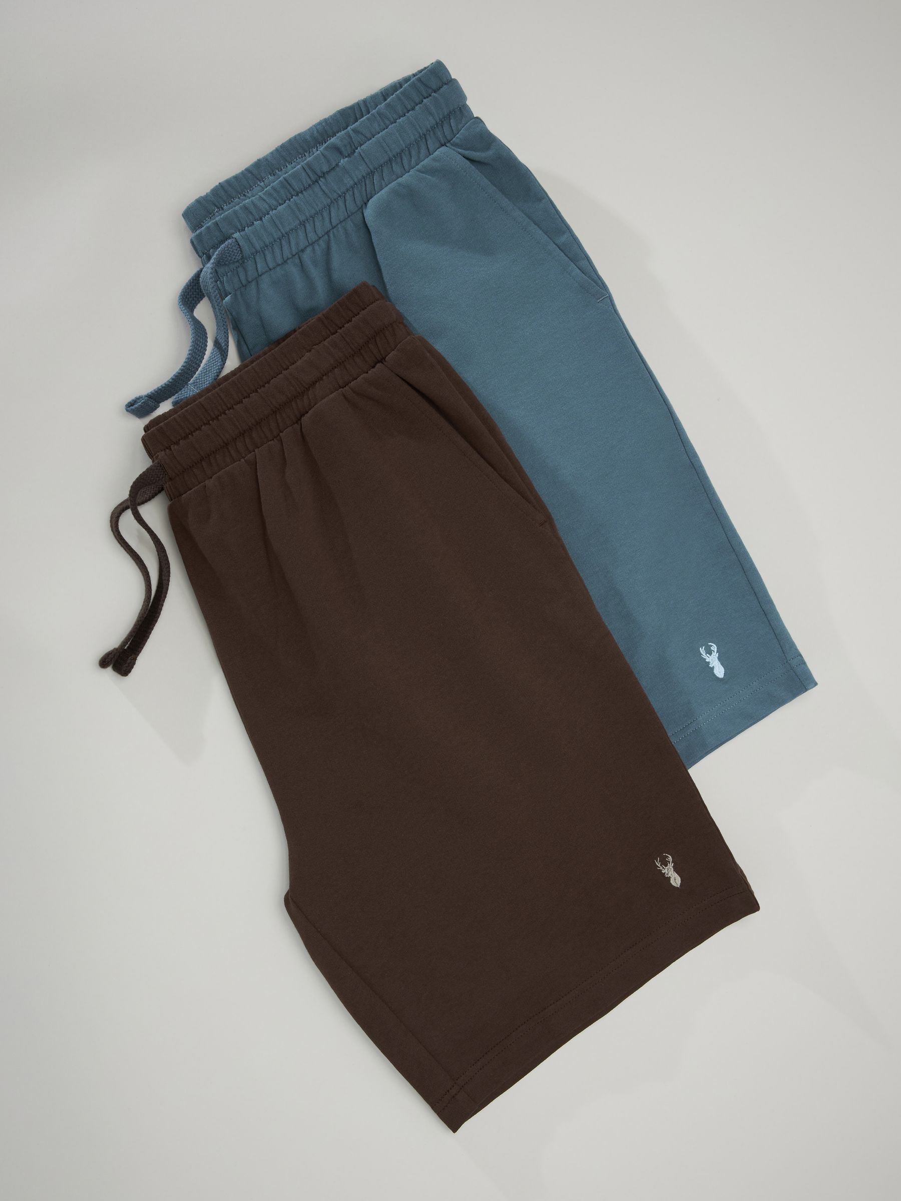 Buy Blue/Brown Lightweight Jogger Shorts 2 Pack from Next