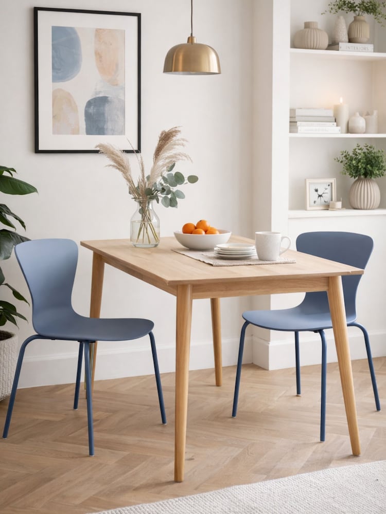 Fusion Living Set of 2 Cornflower Blue Fusion Living Hoxton Plastic Dining Chairs - Image 1 of 2 Fusion Living Set of 2 Cornflower Blue Fusion Living Hoxton Plastic Dining Chairs - Image 1 of 2