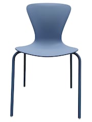 Fusion Living Set of 2 Cornflower Blue Hoxton Plastic Dining Chairs - Image 3 of 6