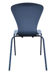Fusion Living Set of 2 Cornflower Blue Hoxton Plastic Dining Chairs - Image 5 of 6