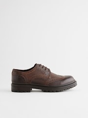 Brown Leather Cleated Brogues - Image 3 of 5