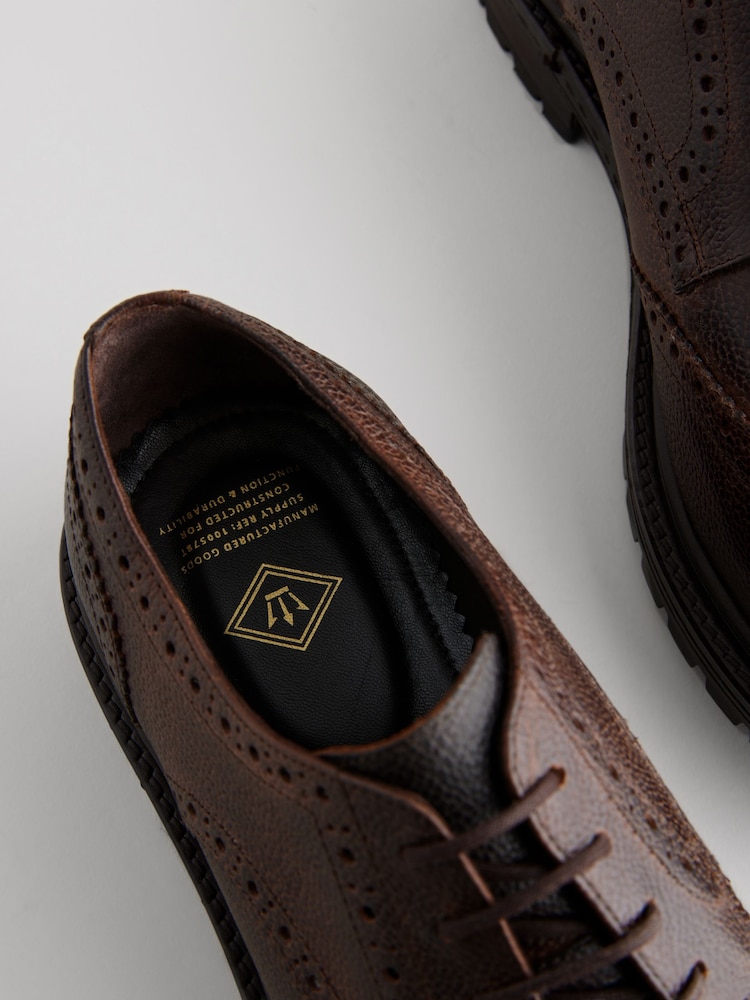 Brown Leather Cleated Brogues - Image 5 of 5 Brown Leather Cleated Brogues - Image 5 of 5