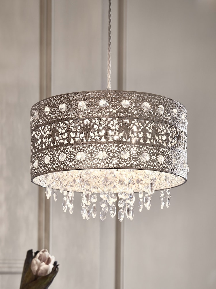 Chrome Maya Easy Fit Pendant Lamp Shade - Image 1 of 7