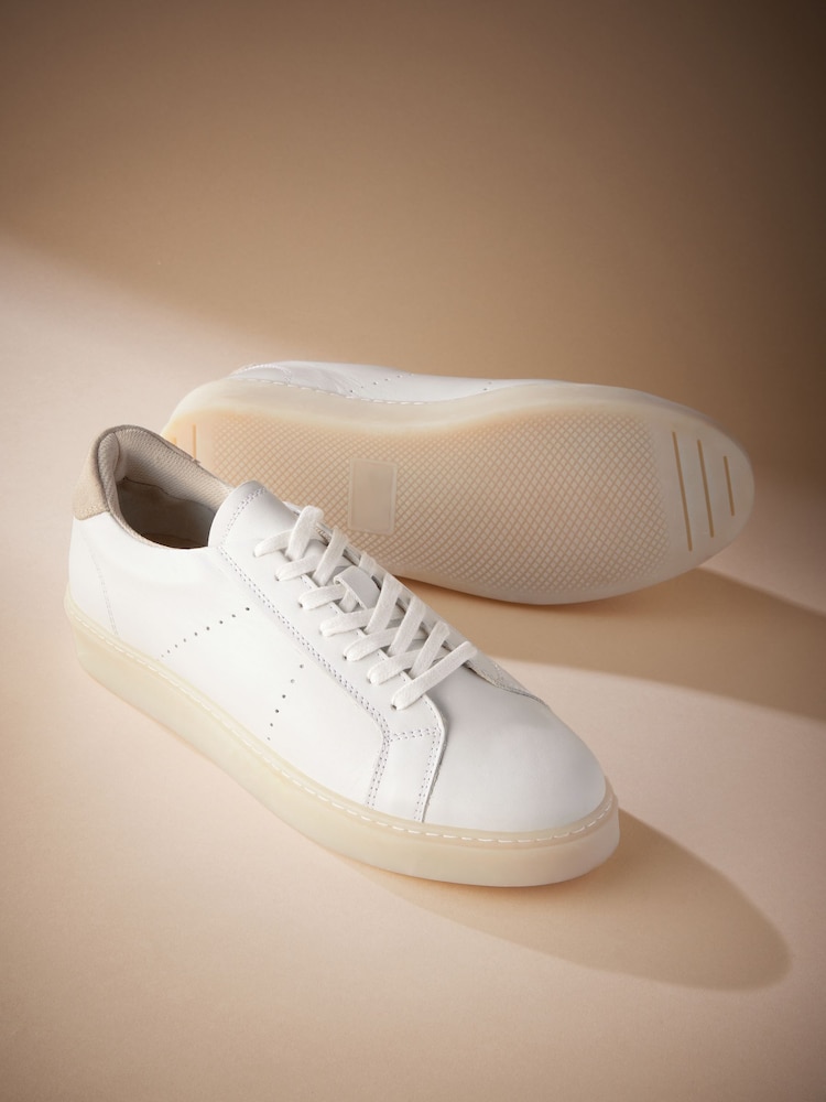 White Signature Leather Trainers - Image 4 of 6