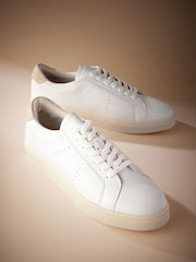 White Signature Leather Trainers - Image 5 of 6