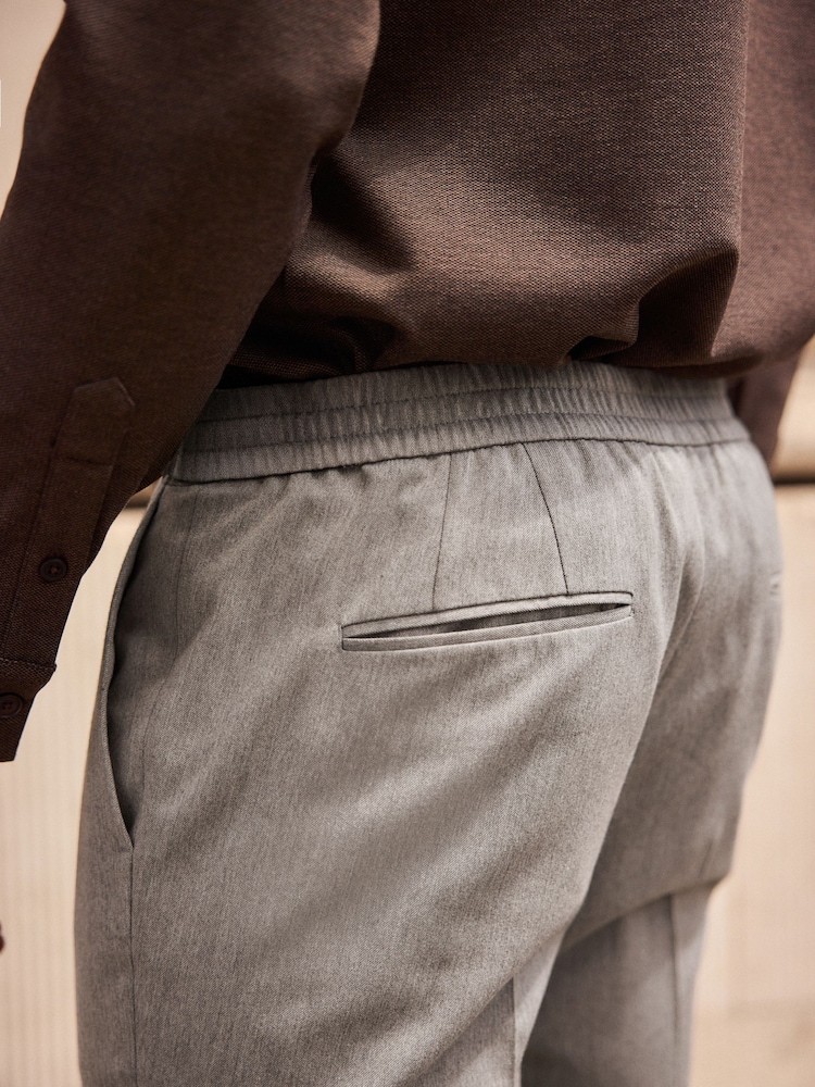 Gris - Pantalons élégants à taille élastiquée - Image 3 of 9