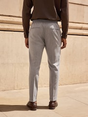 Grey Elasticated Waist Smart Joggers Trousers - Image 4 of 9