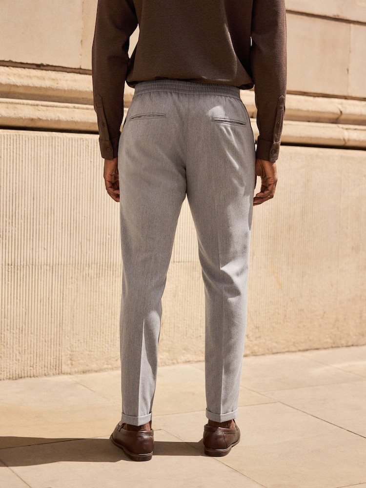 Gris - Pantalons élégants à taille élastiquée - Image 4 of 9