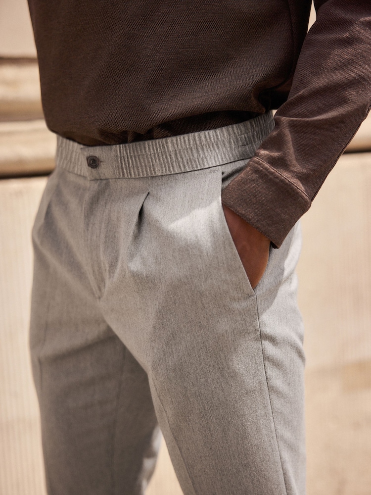Gris - Pantalons élégants à taille élastiquée - Image 5 of 9