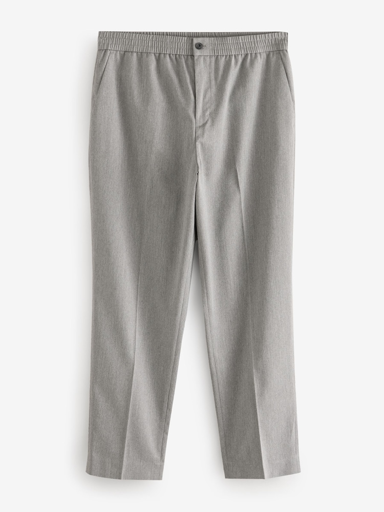 Gris - Pantalons élégants à taille élastiquée - Image 6 of 9