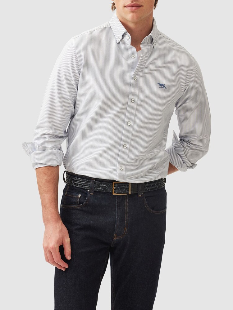 Rodd & Gunn Blue Oxford Lakeside Stripe Sport Fit Shirt - Image 1 of 5