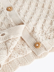 Neutral Baby Pointelle 100% Cotton Knitted Cardigan (0mths-2yrs) - Image 7 of 7