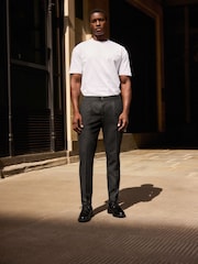 Charcoal Elasticated Waist Smart Joggers Trousers - Image 2 of 8