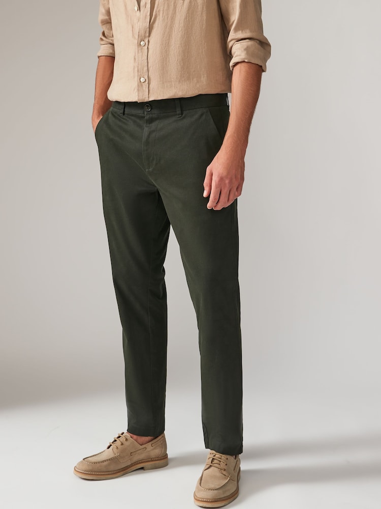 Caqui verde - Corte slim - Pantalones chinos elásticos con diseño estampado suave al tacto - Imagen 1 de 10 Caqui verde - Corte slim - Pantalones chinos elásticos con diseño estampado suave al tacto - Imagen 1 de 10