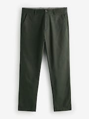Green Khaki Slim Fit Stretch Printed Soft Touch Chino Trousers - Image 7 of 10