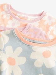 Blue/Orange Floral 100% Cotton Pyjamas 3 Pack (9mths-10yrs) - Image 10 of 10