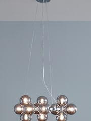 Pacific Black Vecchio Glass Ball And Metal Ceiling Light Pendant - Image 1 of 2