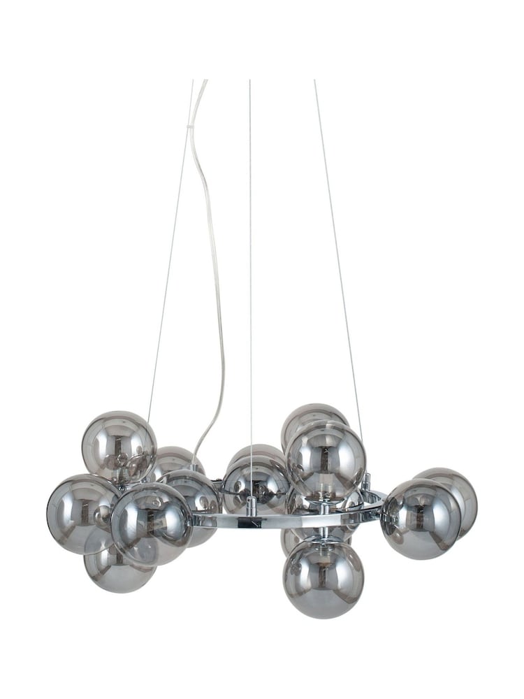 Pacific Black Vecchio Glass Ball And Metal Ceiling Light Pendant - Image 2 of 2