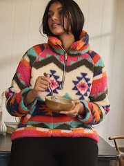 Bright Ikat Borg Half Zip Jacket - Image 2 of 8