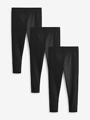 Schwarz - Clarks Jersey-Leggings für die Schule im 3er-Pack - Image 1 of 3