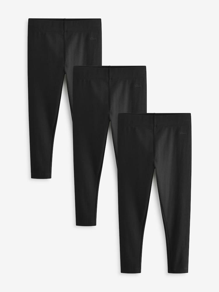 Schwarz - Clarks Jersey-Leggings für die Schule im 3er-Pack - Image 1 of 3