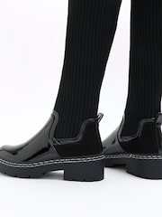 River Island Black Knit High Leg Boots - Image 4 of 5