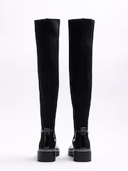 River Island Black Knit High Leg Boots - Image 5 of 5