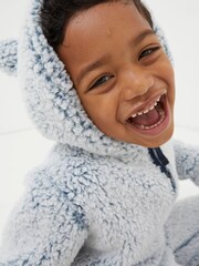 FatFace Blue Wolf Onesie - Image 2 of 3