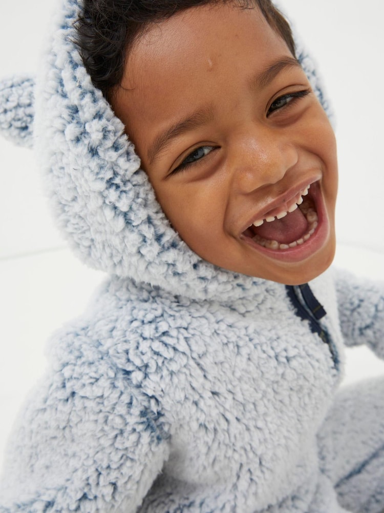 FatFace Blue Wolf Onesie - Image 2 of 3