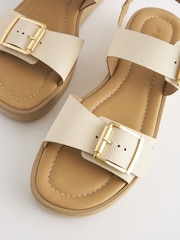 Bone Regular/Wide Fit Buckle Flatform Sandals - Image 6 of 7