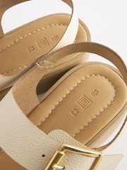 Bone Regular/Wide Fit Buckle Flatform Sandals - Image 7 of 7