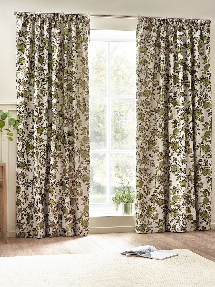 Wylder Pomegranate Floral Jacquard Pencil Pleat Curtains - Изображение 5 из 5 Wylder Pomegranate Floral Jacquard Pencil Pleat Curtains - Изображение 5 из 5