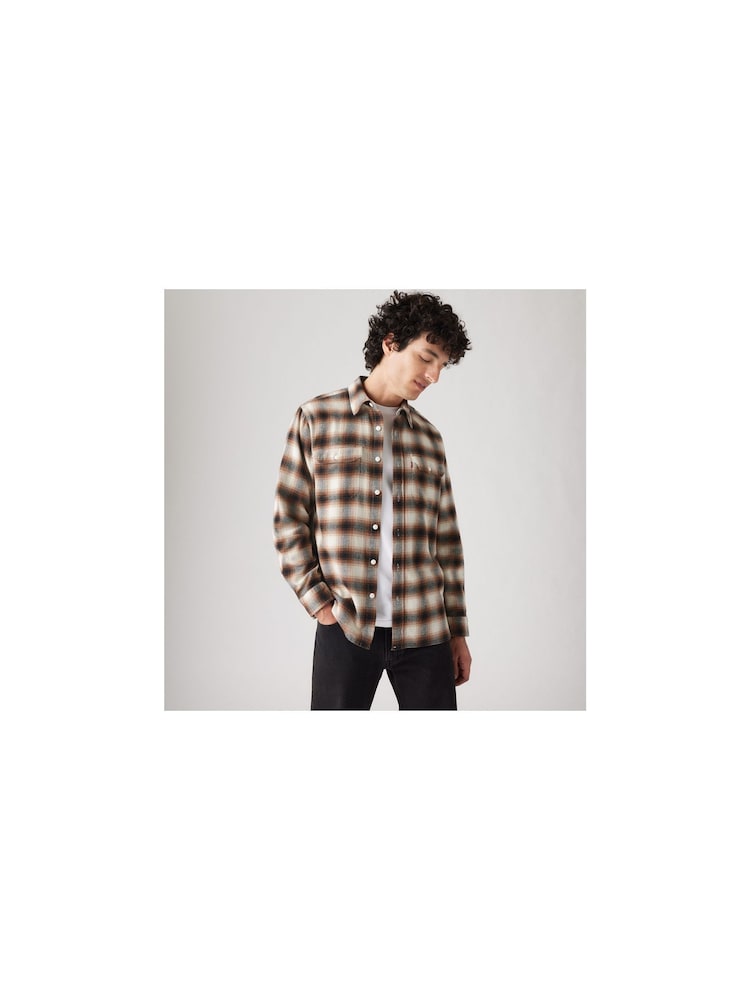 Levi's® Neutrals James Plaid Jackson Worker 100% Cotton Overshirt - Image 1 of 7