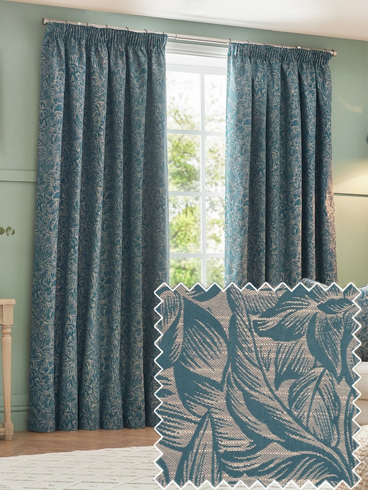Wylder Wedgewood Grantley Jacquard Pencil Pleat Curtains - Image 1 of 5