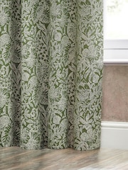 Wylder Olive Bali Botanical Jacquard Eyelet Curtains - Image 3 of 5