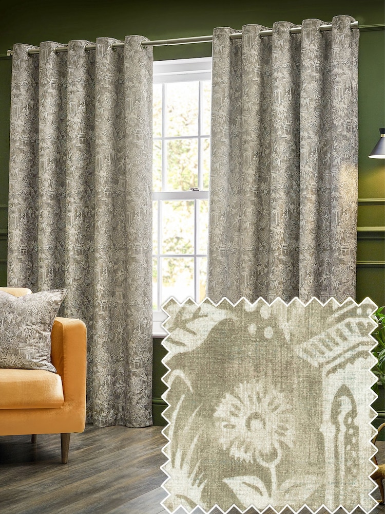 Wylder Linen Bengal Chenille Eyelet Curtains - Image 1 of 5