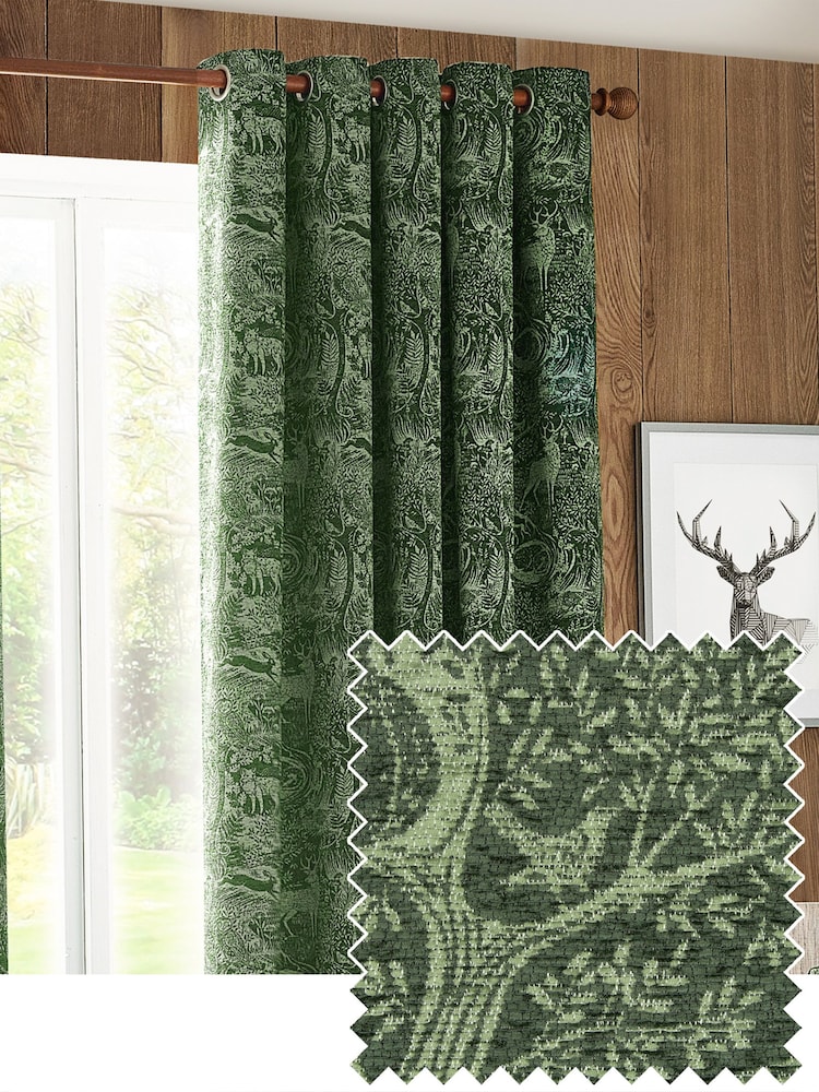 Cortinas de ilhós de chenille Furn Winter Woods - Imagem 1 de 6
