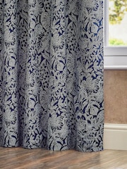Wylder Midnight Bali Botanical Jacquard Eyelet Curtains - Image 3 of 5