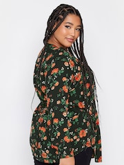 Yours Curve Black/White Pintuck Shirt - Image 6 of 8